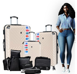 VALISE 3 PIÈCES + 7 ACCESSOIRES D'ORGANISATION
