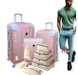 VALISE 3 PIÈCES + 7 ACCESSOIRES D'ORGANISATION