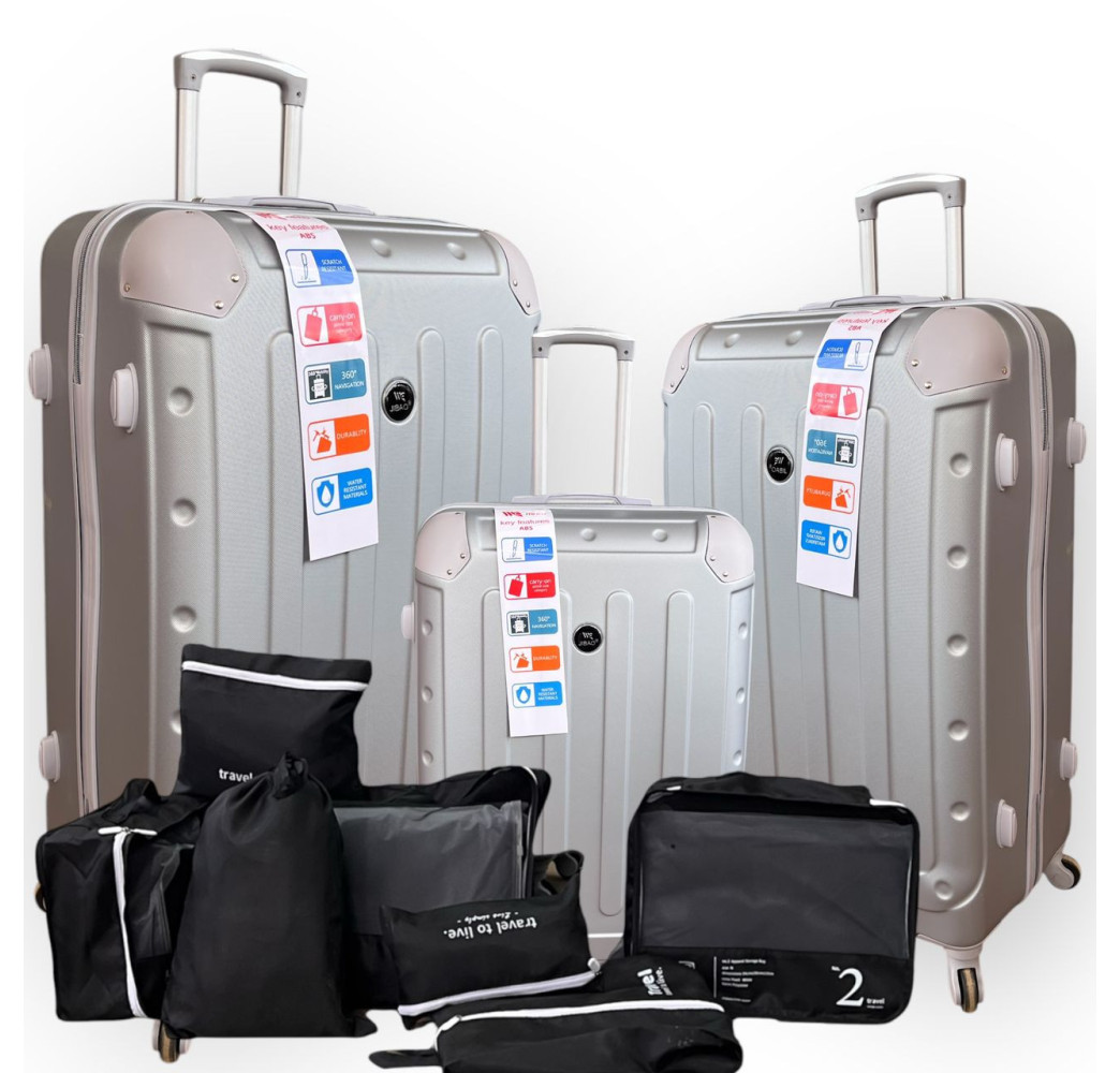 VALISE 3 PIÈCES + 7 ACCESSOIRES D'ORGANISATION