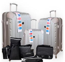 VALISE 3 PIÈCES + 7 ACCESSOIRES D'ORGANISATION