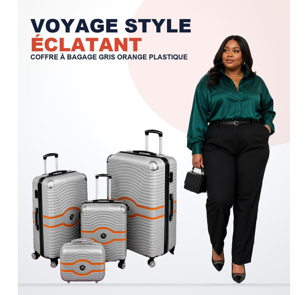 🧳 VALISE RIGIDE 4 PIÈCES ABS – COLLECTION VOYAGE PREMIUM